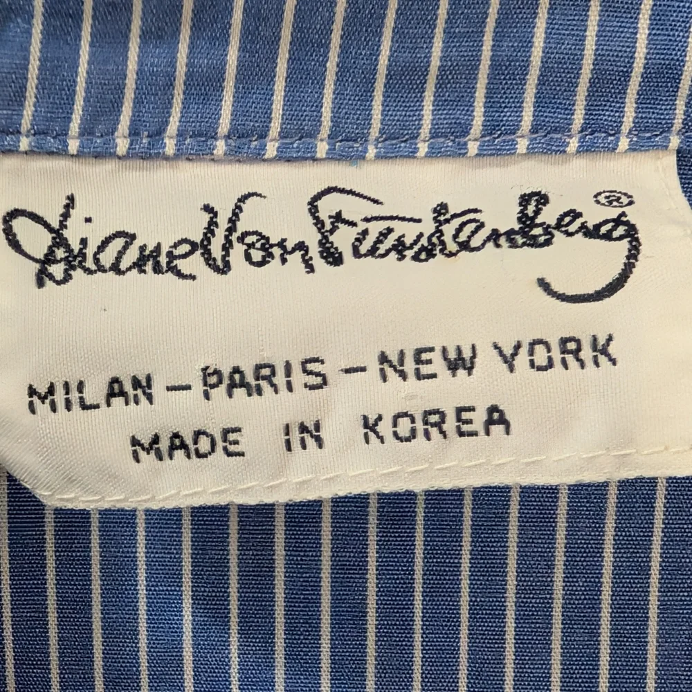 Diane Von Furstenberg Light Blue Pinstripe Shirt